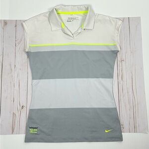 NIKE Golf Dri-Fit striped golf shirt - size small